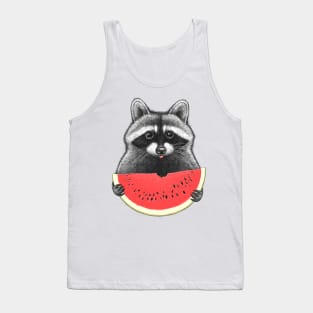 Raccoon eating watermelon Tank Top